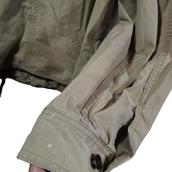 Gap Khaki Shacket Overshirt Full-Zip Breast Pocket Work Utility Lumberjack - Picture 4 of 6